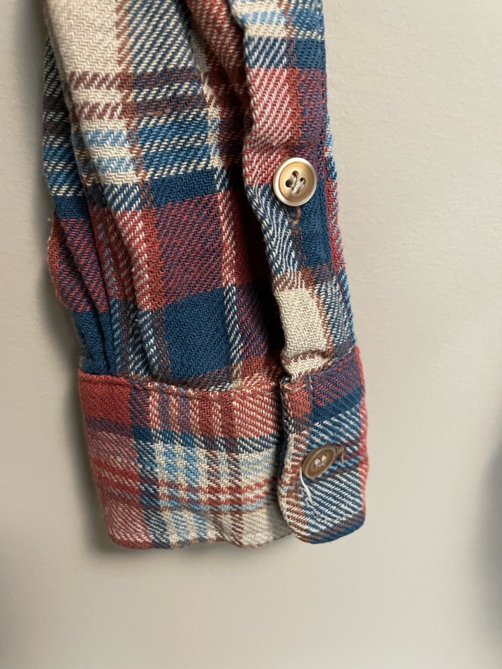 MOTHER Denim Blue & Orange Plaid Button Down Blouse Shirt Women’s XS - Picture 6 of 13